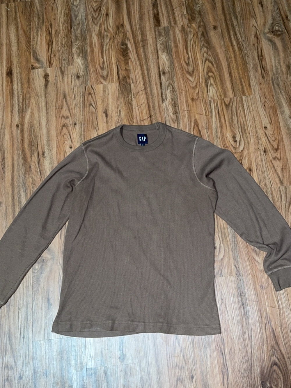 Brown Vintage 90s / Y2K Gap Blue Tag Waffle Knit Thermal
